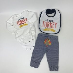 Thanksgiving Bodysuit Pant set with Bib